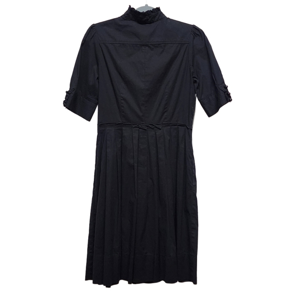 Shoshanna Black Peplum Shirt Dress With Ruffled Bodice Short Sleeves, Size 8 - Picture 3 of 4